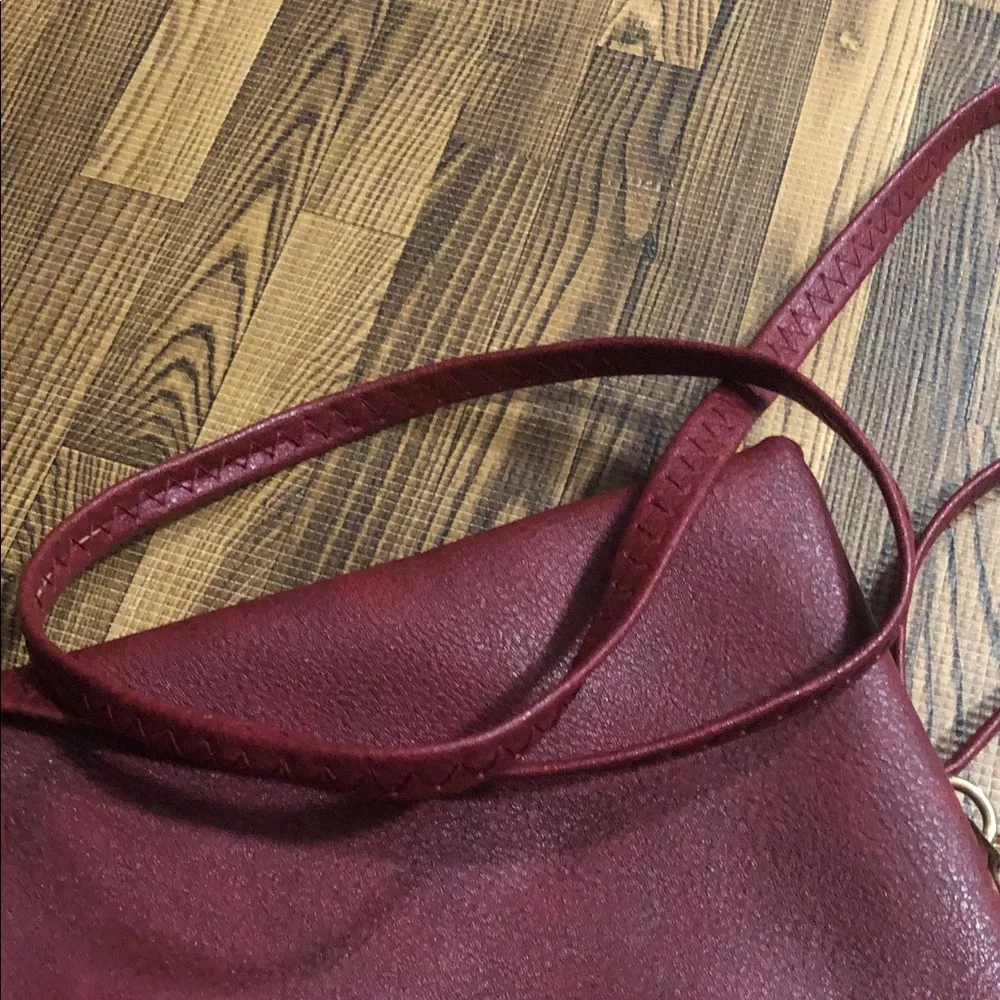 Slim Burgundy Crossbody Bag with Adjustable Strap